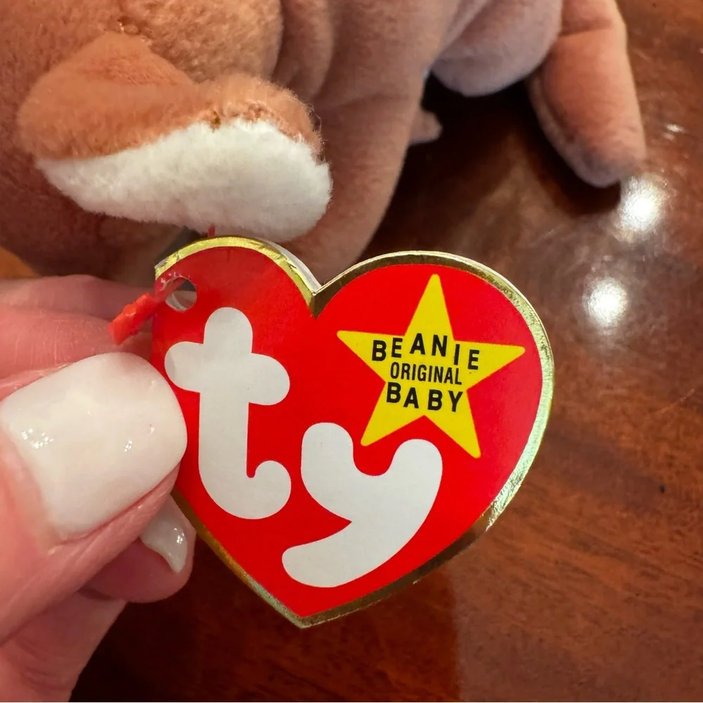 Vintage Ty Beanie Baby Pouch Kangaroo Joey PVC 5th Gen Tags